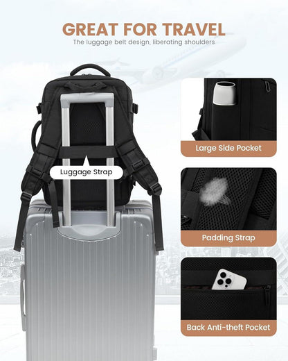 Handgepäck Rucksack 40x20x25 Laptop Backpack Reise Tasche Schwarz