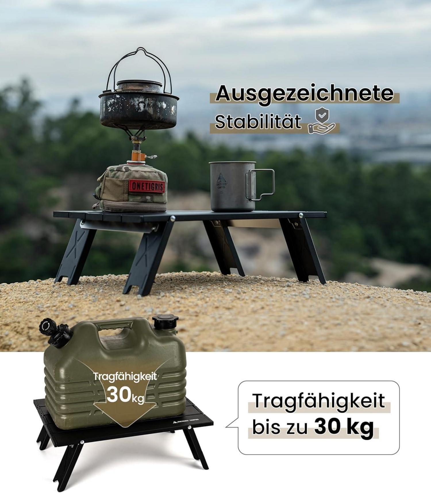 Klapptisch Aluminium Camping Mini ultraleicht tragbar 30 kg