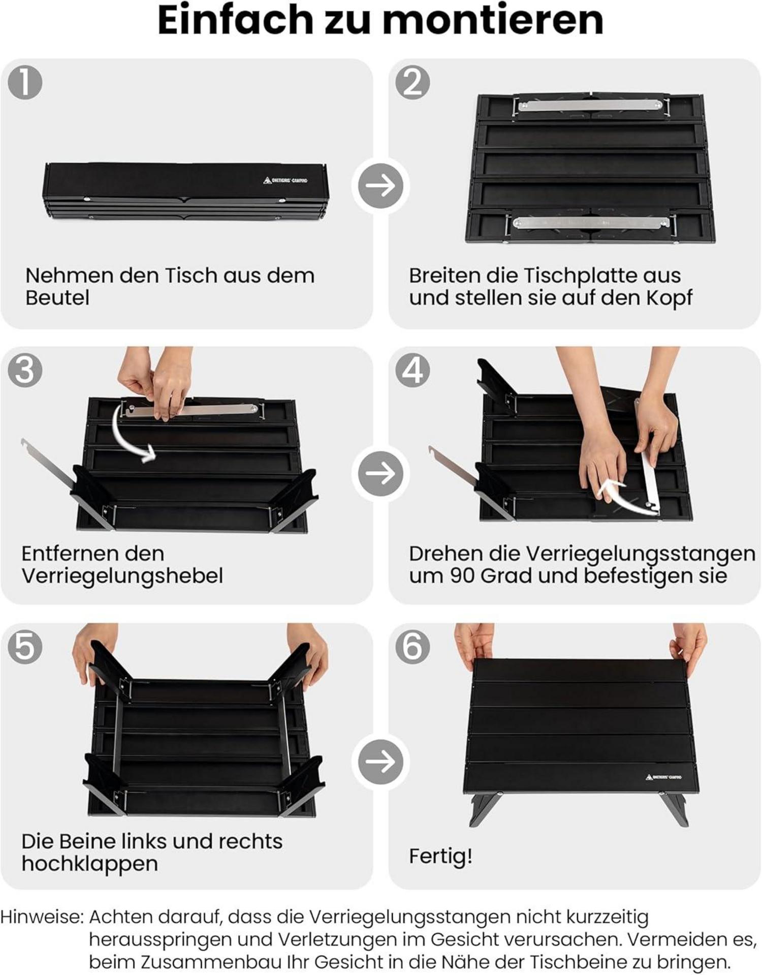 Campingtisch klappbar Alu 30 kg Tragfähigkeit Outdoor Mini Wandern 39,5 x 29 x 12,5 cm