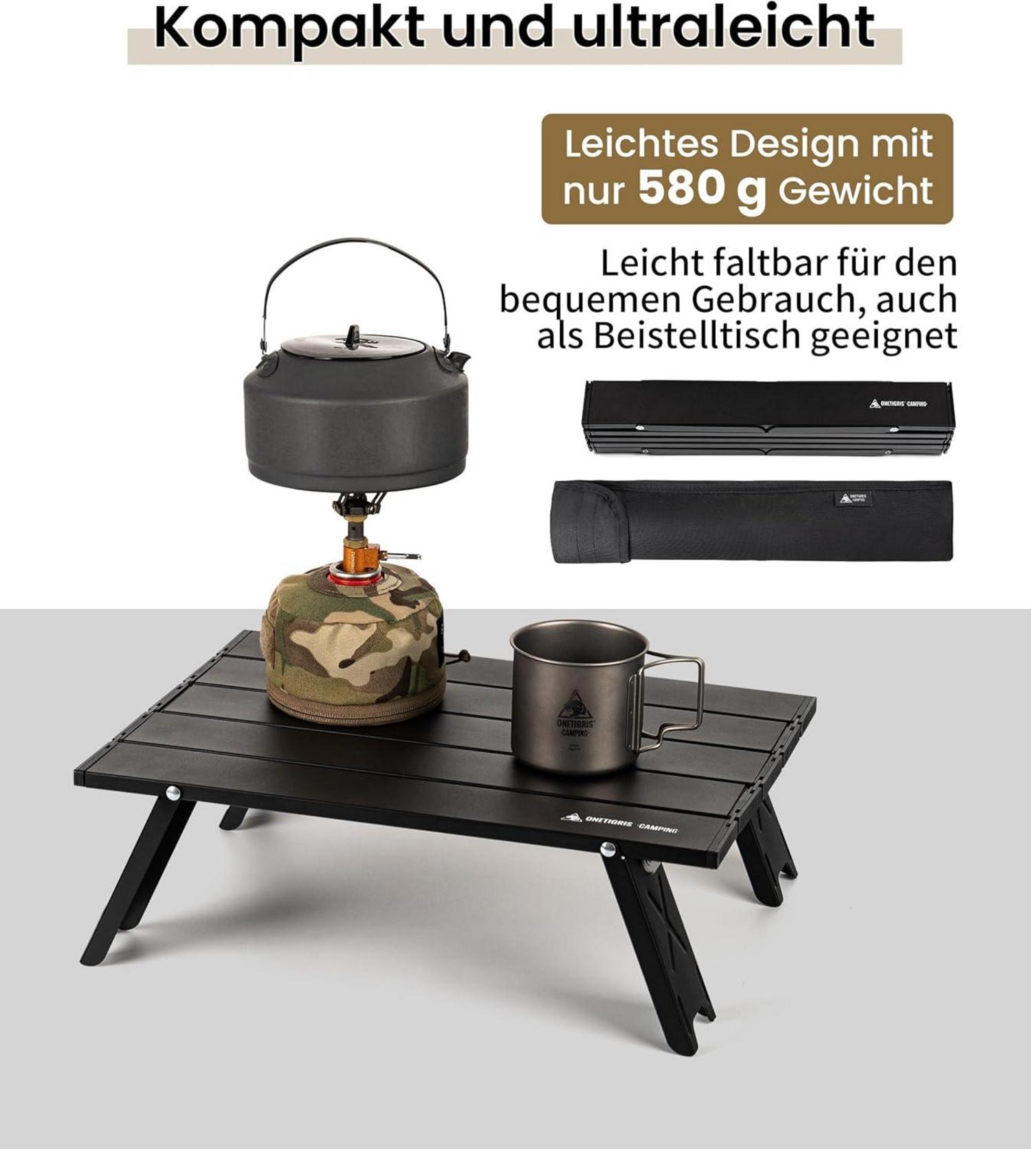 Campingtisch klappbar mini Alu faltbar Ultraleicht tragbar bis 30 kg