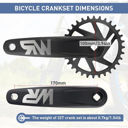Fahrrad Kurbelgarnitur 170mm – 32T/34T/36T/38T Single Speed