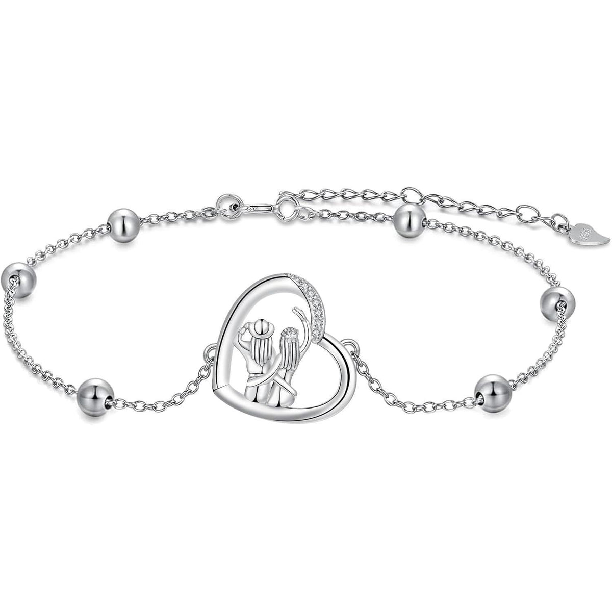 Silber 925 Armband mit Herz Anhänger für Damen