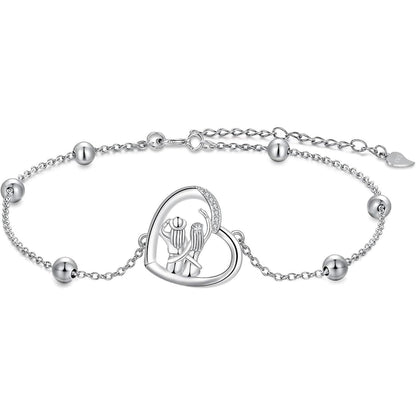 Silber 925 Armband mit Herz Anhänger für Damen