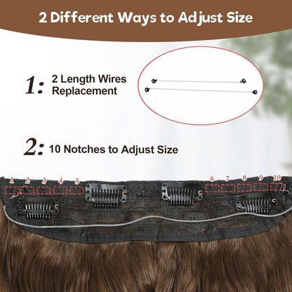 Haarverlängerung Wellig, 40cm, Mittleres Braun – Schnell & Einfach