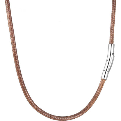 Herren Lederkette Schwarz/Braun 2/3mm Lederband Kette