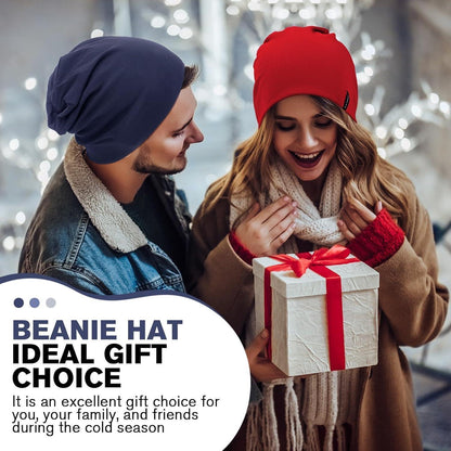 Slouchy Beanie Mütze Damen & Herren – Weiche Baumwoll Beanie Blau