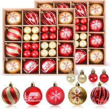 88-teiliges Weihnachtskugeln Set Kunststoff Christbaumkugeln Rot Gold