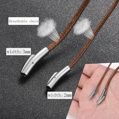 Lederkette Herren Damen 2/3mm Verschluss Lederband Kautschuk Schmuck
