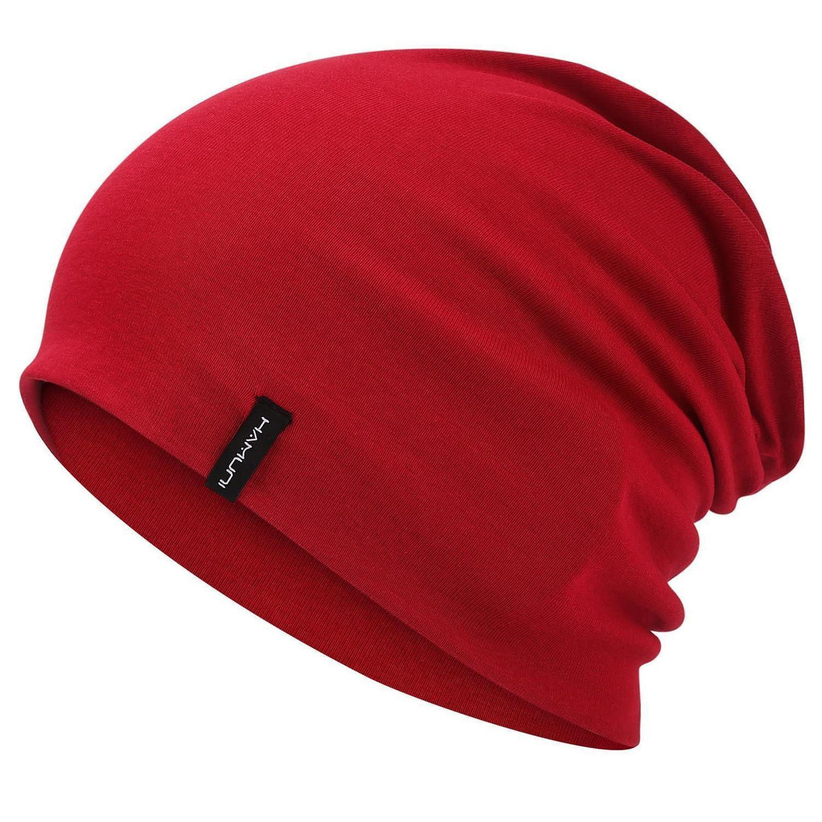 Slouchy Beanie Mütze Damen & Herren – Weiche Baumwoll Beanie Weinrot