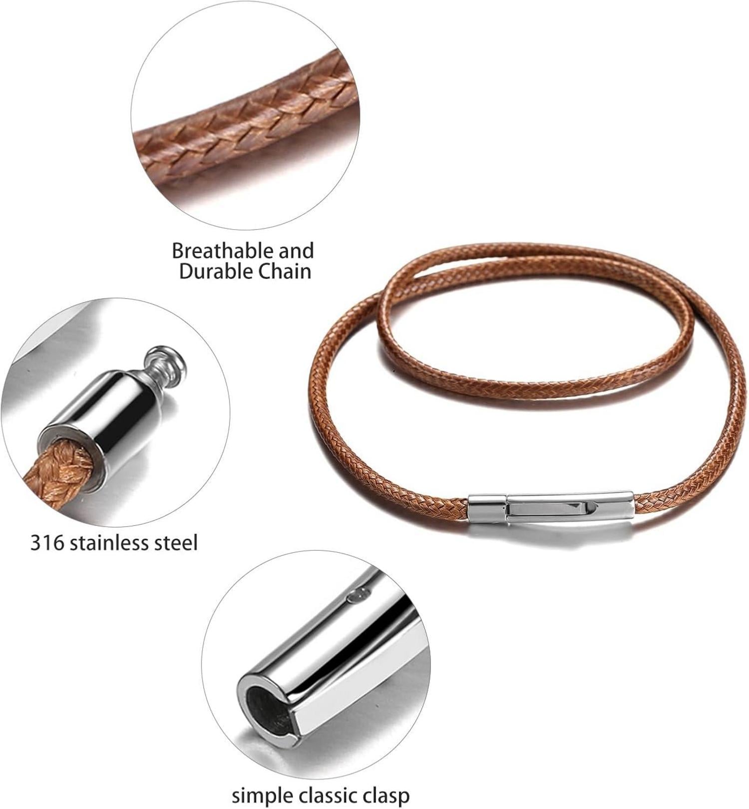 Lederkette Herren 2/3mm Leder Halskette Schwarz Braun 46-76cm