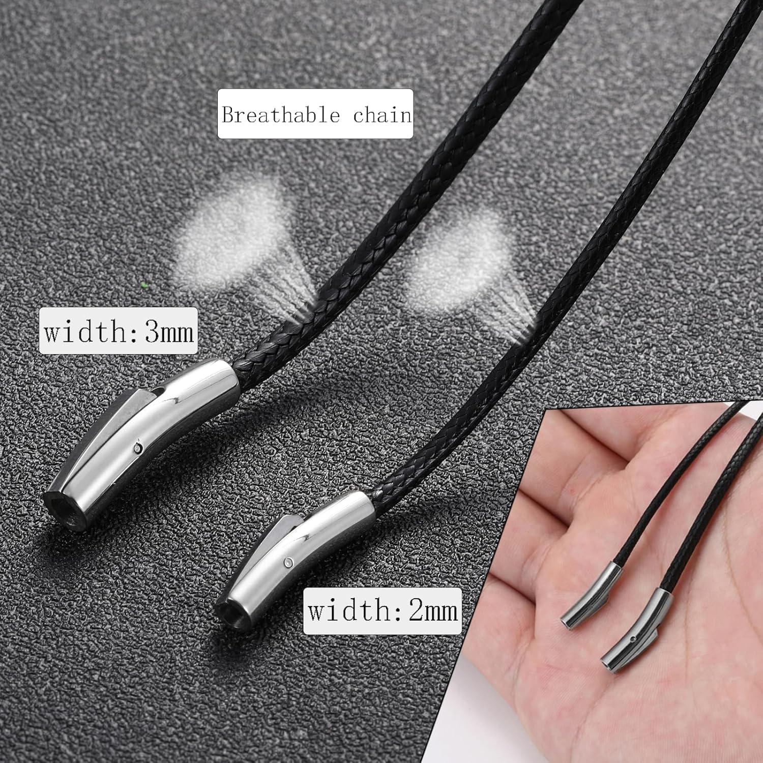 Lederkette mit Verschluss 2/3mm Schwarz/Braun 46-76cm