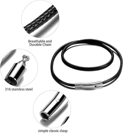 Herren Lederkette 2/3mm Schwarz/Braun 46-76cm mit Verschluss