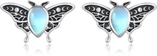 Motte Ohrringe 925 Sterling Silber Luna Mondstein Geschenk