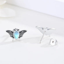 925 Sterling Silber Luna Motte Ohrringe mit Mondstein - Tier