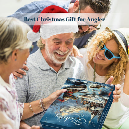 Angel Adventskalender Männer Weihnachtskalender - Köder Set Angeln Fischer