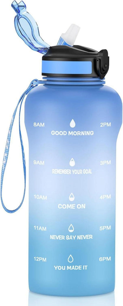 ETDW 2 Liter Trinkflasche mit Strohhalm BPA frei auslaufsicher