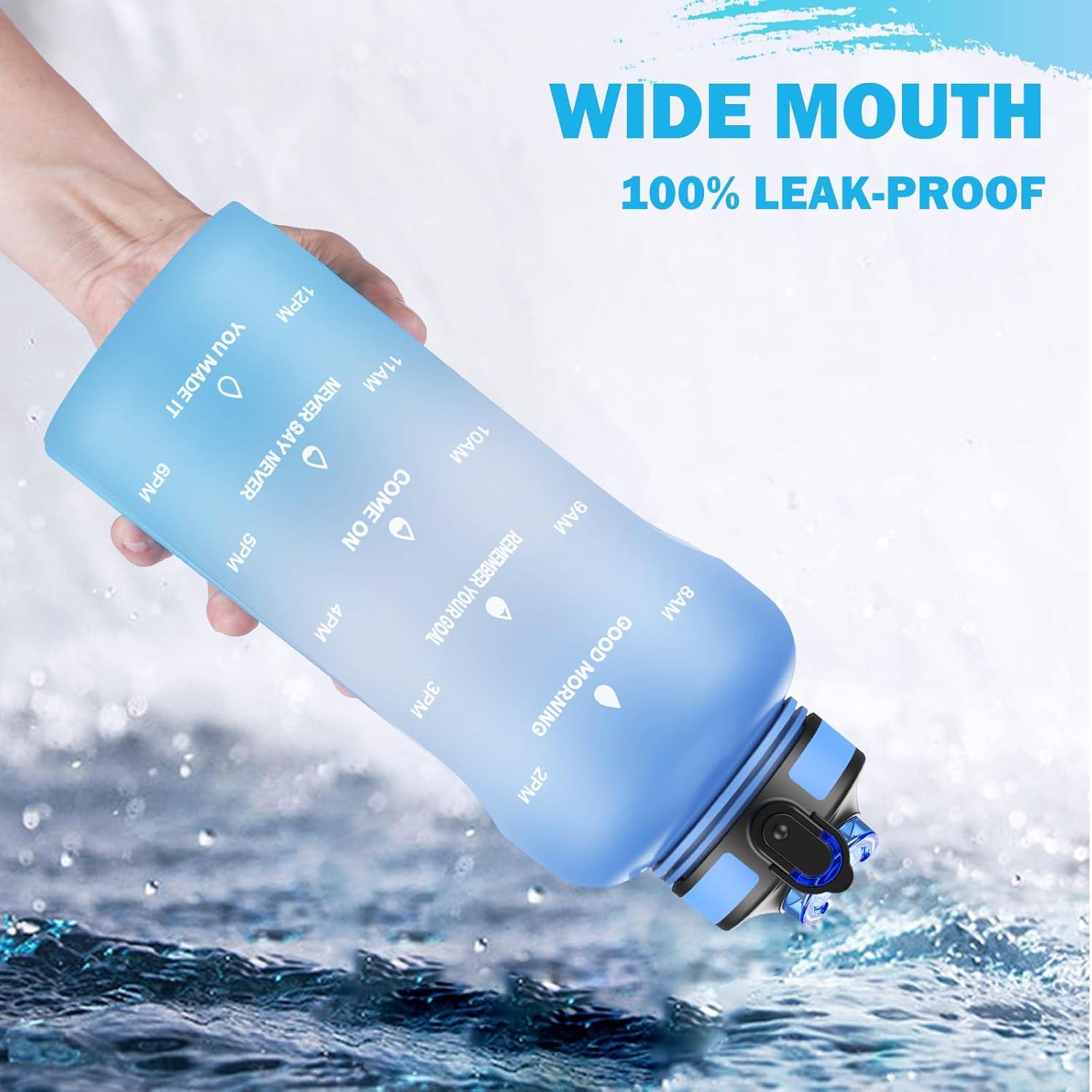 ETDW 2 Liter Trinkflasche mit Strohhalm BPA frei auslaufsicher