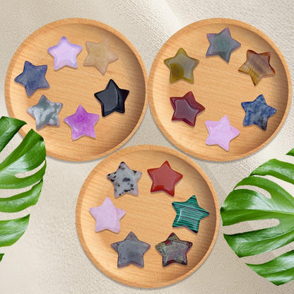 18er Natürliche Glückssteine Set 2cm Heilsteine Chakra Sternkristall