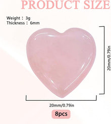 10 Stück Rosenquarz Stein Kristallset 2 cm Herzform Rosa