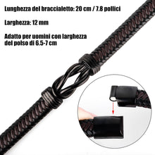 Schwarzes Lederarmband und Halskette-Set für Männer Vater