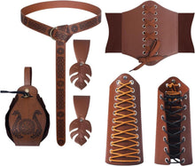 Mittelalterliches Damen Korsett-Set mit Zubehör für Halloween