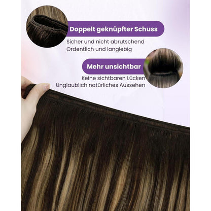 Braun Ombre Echthaar Tressen – Haarverlängerung 100g