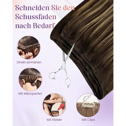 Braun Ombre Echthaar Tressen – Haarverlängerung 100g