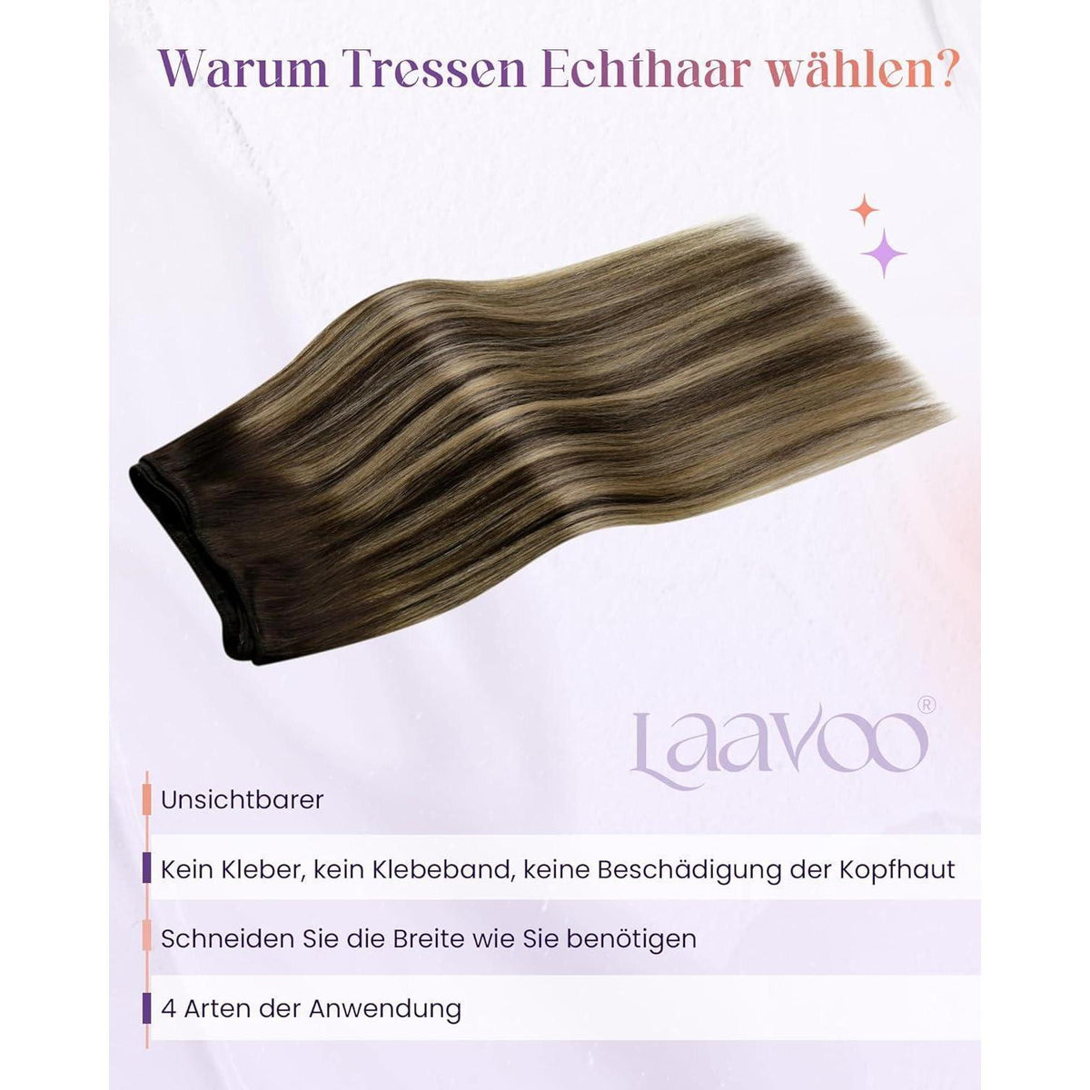 Braun Ombre Echthaar Tressen – Haarverlängerung 100g