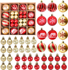 Weihnachtskugeln Set Kunststoff Rot Gold 44 Stücke deco