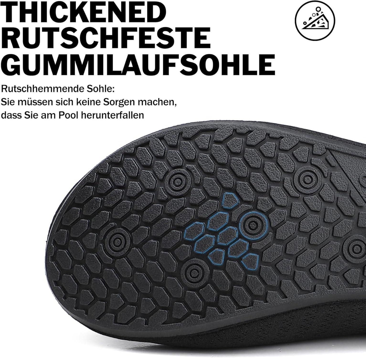Badeschuhe Wasserschuhe Aquaschuhe Strandschuhe Surfschuhe Schwarz