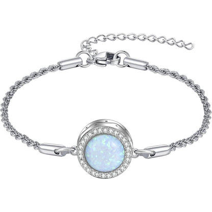 Urnenarmband Sterling Silber mit Opal, Kremationsschmuck für Damen