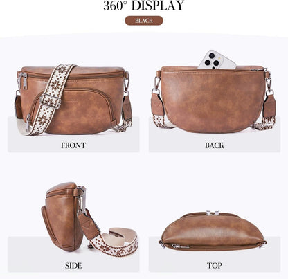Vegane Damen Umhängetasche RFID Blockierung Crossbody Brusttasche