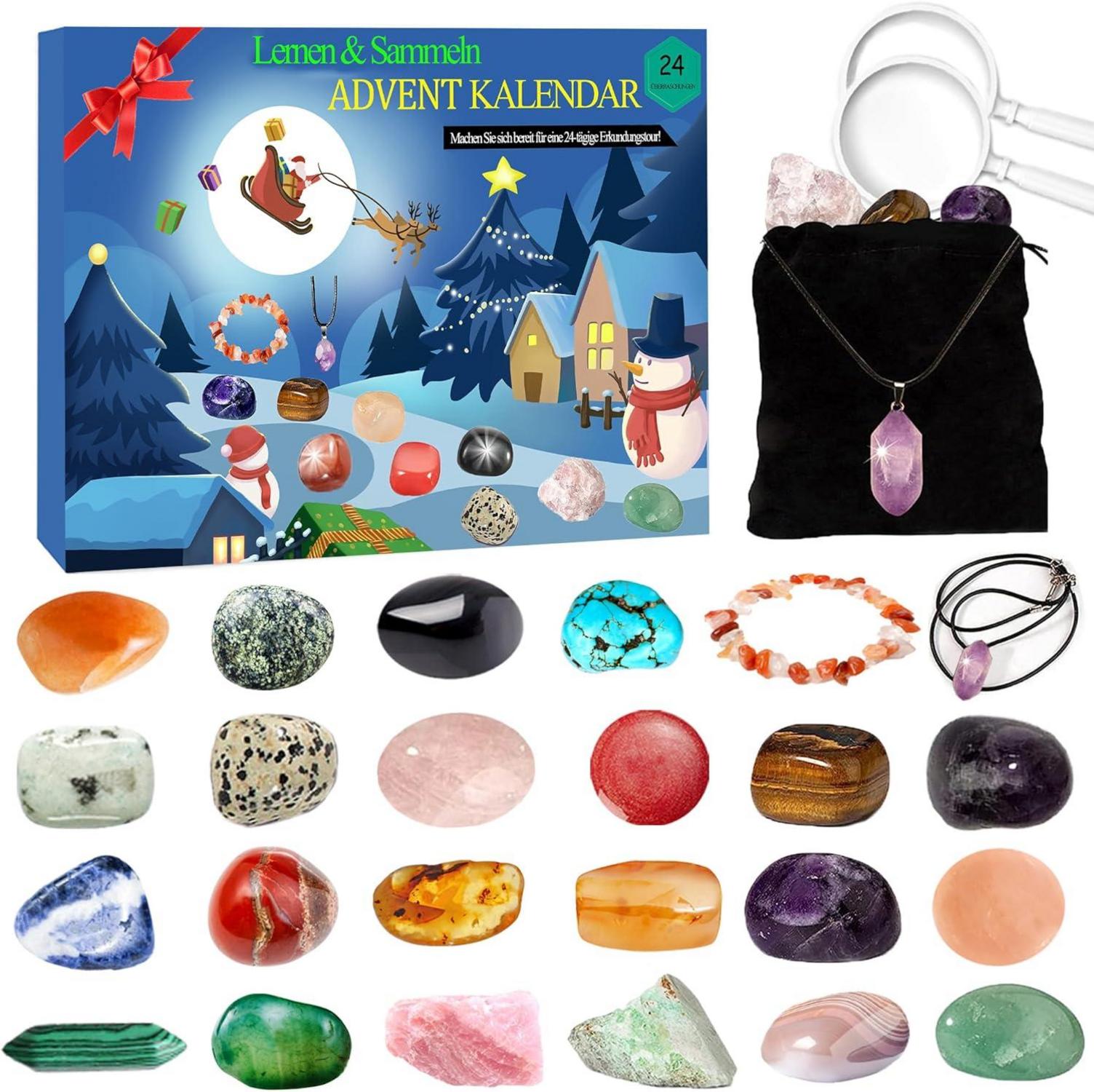 Adventskalender Kristalle Edelsteine 24 Tage Forscher Geschenk