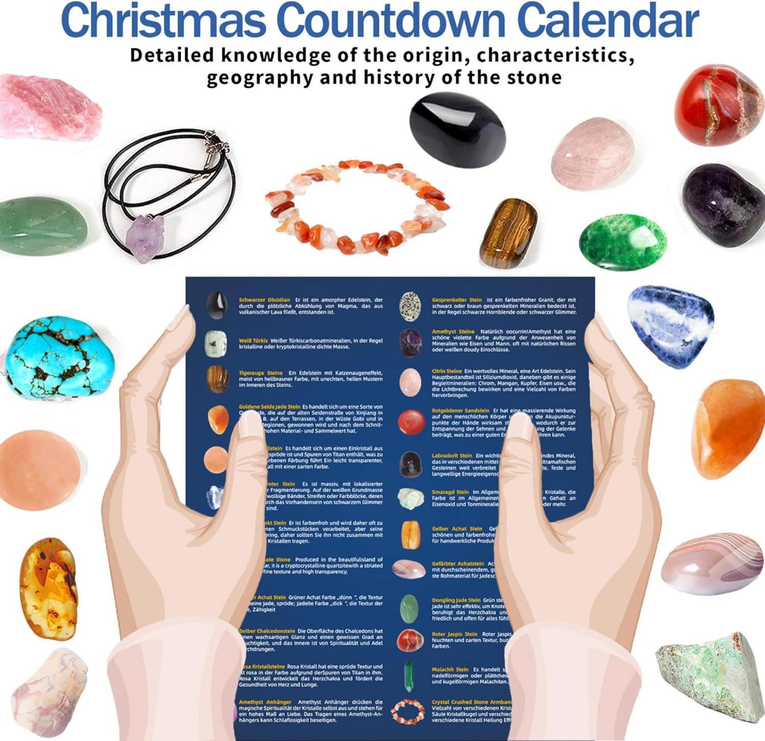 Adventskalender Kristalle Edelsteine 24 Tage Forscher Geschenk