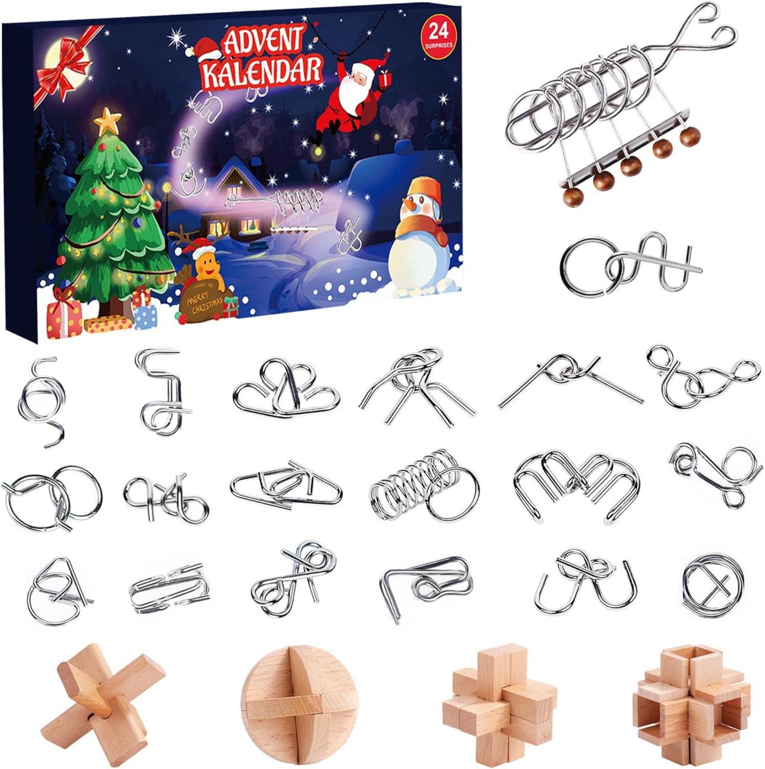 Adventskalender 2024 Kinder Puzzle Weihnachts Countdown Kalender