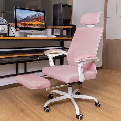 Ergonomischer Bürostuhl Mesh Rosa Fußstütze 135° höhenverstellbar