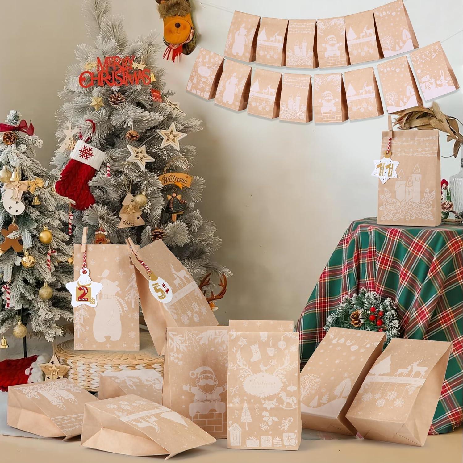 Adventskalender Kinder Tüten Numerisch Hangtags Weihnachtskalender