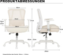 Ergonomischer Bürostuhl bis 230KG, Wippfunktion beige