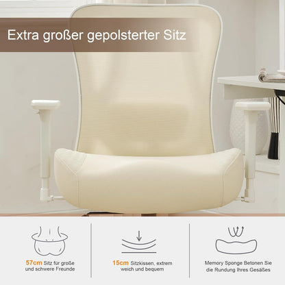 Ergonomischer Bürostuhl bis 230 kg belastbar mit Wippfunktion und