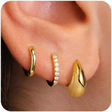Elegante Ohrringe Set Silber Gold Zirkonia Hypoallergen Vegan