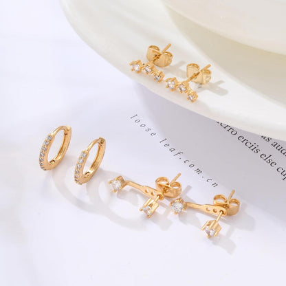 Ohrringe Silber 925 14K Vergoldet Damen Klein Creolen Ohrstecker