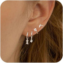 Ohrringe Set Silber Gold Zirkonia Wasserfest Hypoallergen Piercings