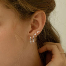 FUNEIA 925 Silber Vergoldet Damen Ohrringe Set Zirkonia