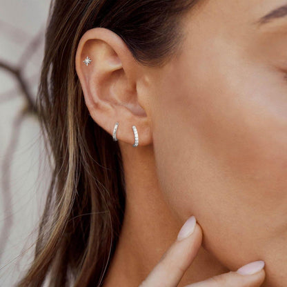 Elegante Silber Goldene Ohrringe Zirkonia Setfrauen