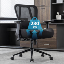 Ergonomischer Bürostuhl mit Netzbespannung, schwarz, 230KG