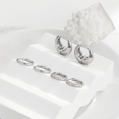 Ohrringe Silber 925 14K Vergoldet Damen Klein Creolen Ohrstecker Gold