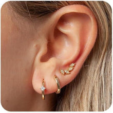 Hypoallergene Edelstein-Creolen Set Silbergold Zirkonia