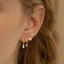 FUNEIA Ohrringe Set 925 Silber 14K Vergoldet Zirkonia Damen