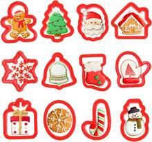12-teiliges Weihnachts-Ausstechformen-Set aus Kunststoff