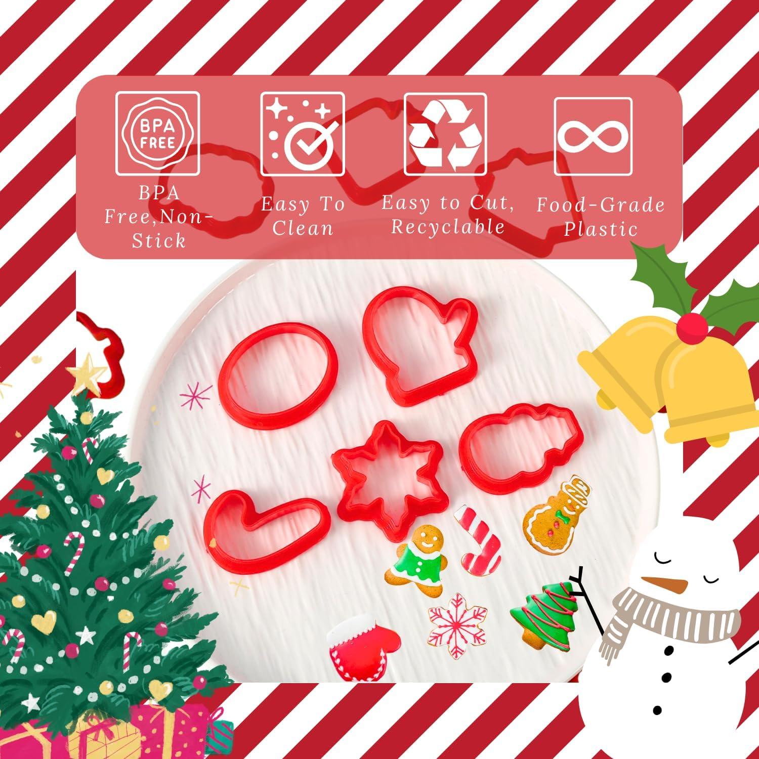 12-teiliges Weihnachts-Ausstechformen-Set aus Kunststoff